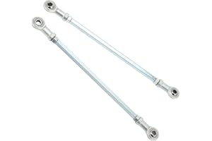 Aramox 1 Pair 8mm Gear Shift Rod Linkage, 370mm-400mm Adjustable Distance Shift Lever Linkage Gear Shift Rod Universal for Of