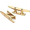 Amazon.com : YUSOVE Brass Color Boat Cleats 4 Inch Boat Cleats Gold 316 Stainless Steel Boat ...