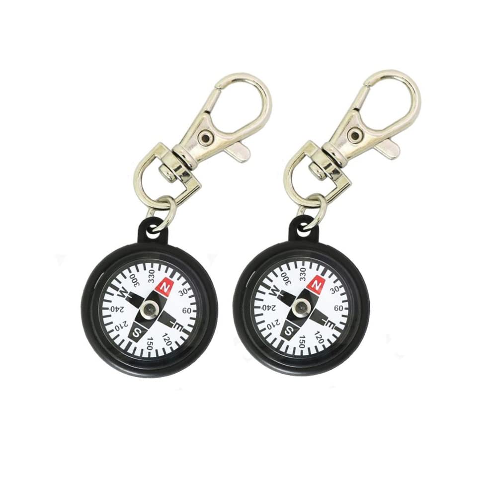 ARFUKA Compass Keychain Orienteering Compass Hiking Backpacking Compass Mini Survival Compass Navigation Tool Gift for Hiking Camping Hunting Outdoor Pack of 2