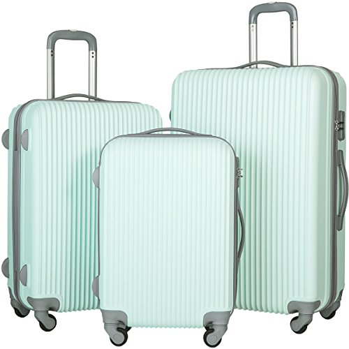 Merax Newest 3 Piece Luggage Suitcase Spinner Set ABS Material (Light Blue) Merax Newest 3 Piece Luggage Suitcase Spinner Set ABS Material (Light Blue)