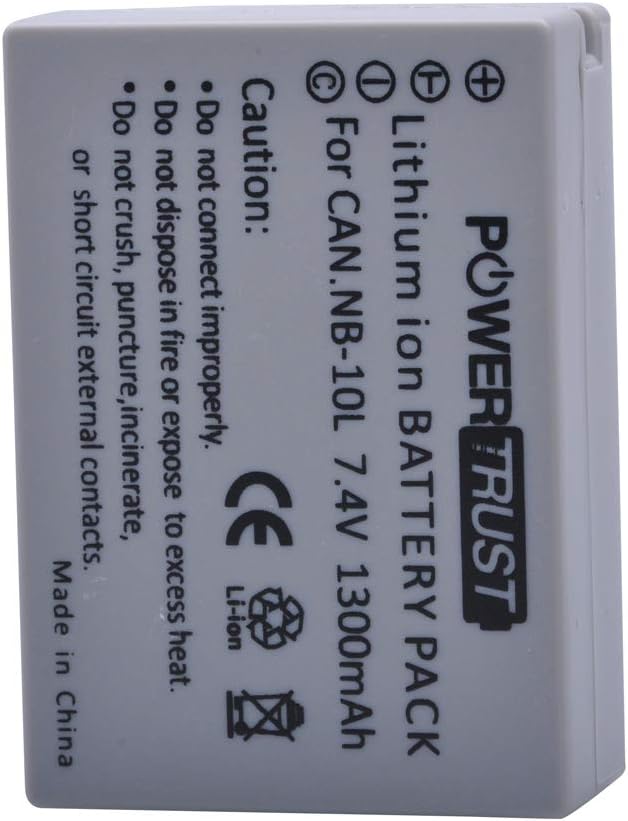 PowerTrust 2Pcs 1300mAh NB-10L Battery + NB 10L Battery LED Dual Charger with USB and type-C port for Canon G1X G15 G16 SX40HS SX50HS SX60HS SX40 SX50 Cameras - Image 5