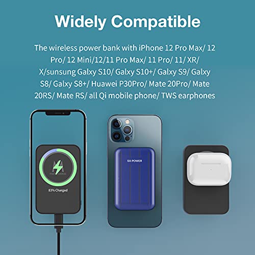 KKM Wireless Power Bank, 5000mAh 15W Mini Portable Charger USB