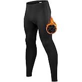 qualidyne Mens Cycling Pants Fleece-Lined 4D Padded Road Bike Tights Bicycle Biking Long Leggings Black