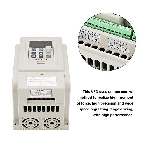 220V Single-Phase Variable Adjustable-Frequency Drive VFD Speed Controller Inverter Converter for 3-Phase 4kW AC Motor