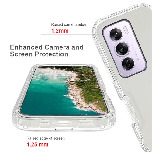 PANXIYUE Case for Reno 12 Pro 5G, 360 Degree Full Body Anti-Shock Case, Silicone TPU Front and Rigid PC Back Case OPPO Reno 12 Pro Case, Transparent