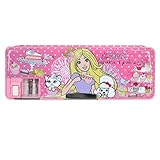 Aisa Colorful Cartoon Character Pencil Case Beautiful BB Pincess Pattern Multifunctional Pencil Box for Student (Rose Red) Special Gifts for Children/kids