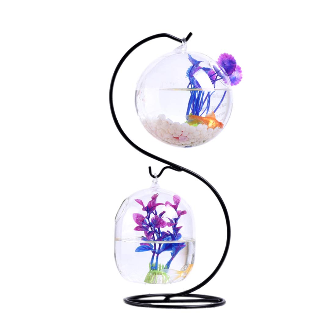 Ruiyif Desk Hanging Fish Tank Bowl With Stand Creative Small Table