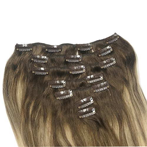 Alizee 22 Inch Clip In Human Hair Extensions Color 4 18 Chocolate