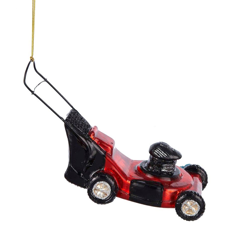 Kurt Adler Noble Gems Glass Lawnmower Ornament, 5.25-Inch