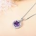 Aurora Tears Created-Amethyst Pendant February Birthstone Necklace for Women 17.7