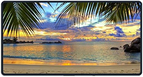 Large Beach Tropics Sea Sand Palm Trees Gaming Mouse Pad Custom Design Mouse Mat Extended XXL Size for Desk,Laptop,Keyboard & More