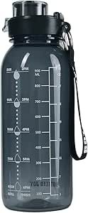 32oz Water Bottle,BPA Free Water Bottle with Motivational Time Marker Reminder Leak-Proof 1L Drinking Bottle Tritan Sports Bottle for Camping Workouts Gym and Outdoor