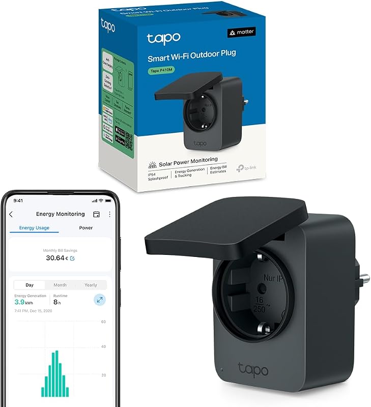Prise Connectée Extérieure Alexa WiFi, Matter HomeKit 16A IP54 P410M