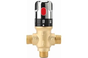 TreMax Thermostaic Mixing Valve with 1/2 NPT Thread, Mixing Valve with NPT Connector no Need Adaptors, Temperature Control Va