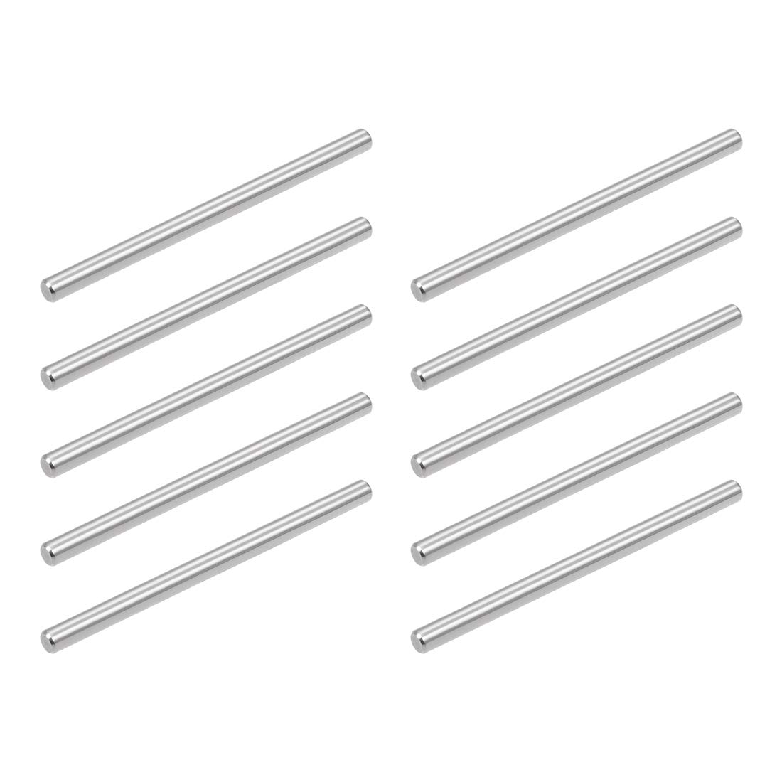 sourcing map 10Pcs 5mm x 80mm Dowel Pin 304 Stainless Steel Pegs Support Shelves Silver Tone