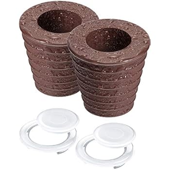 Pelopy Umbrella Cone Wedge And Table Umbrella Hole Ring And Cap Set For Outdoor Patio Umbrella 2 Brown Transparent Umbrella Pole Diameter 1 1 2 Inch Or Smaller