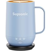 Supsonic - 16oz Self Heating Coffee Mug, Smart Heated Coffee Mug Faster Direct-Contact Heating Up to 149&deg;F, Coffee Mug Warmer Set with Auto Shut-Off - Gifts for Men Women | S2