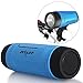 ZEALOT S1 Portable Waterproof Wireless Bluetooth Speakers with Toolless Bracket and Carabiner, Bike Accessory with Mobile Power Bank, Emergency Torchlight, TF Card Music Player (Blue)