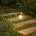 EKQ ROJOY 1Pack Upgrade Hanging Solar Lights Lantern with 1 Shepherd Hook,Metal Solar Waterproof Lantern for Pathway Garden Outdoor (1Pack) (Coppe)