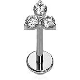 Cords Club Micro Love Triangle Flat Back Stud – ASTM-F136 Implant Grade Titanium - Push Pin Design for Sensitive Ears – Available in 18K PVD Gold Plated & Titanium Silver (Single Earring)