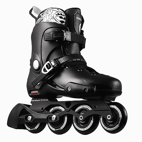 Inline Skates for Women Men, Outdoor Street Blades Roller Adult Male Female, Professional Fitness Roller Skates Blades for Unisex for Adult, Women, Male, Beginners Black