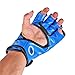 Flexzion Half Finger Boxing Gloves (Blue) - Grappling MMA Muay Thai UFC Sparring Punch Ultimate Mitts Sanda Fighting Training Sandbag Equipment Pair for Adult Men