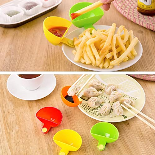 MotBach 12 Pack Dip Clips Plastic Dip Clip Bowl Plate Holder, Assorted