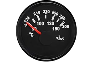 ELING 52mm (2'') Oil Temp Temperature Gauge 50-150℃ 12V 24V with Red Backlight for Auto Truck