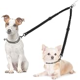 AUTOWT Double Dog Leash, No Tangle 360&deg;Swivel Rotation Reflective Lead Attachment Adjustable Length Dual Two Dogs Lead Splitter, Comfortable Shock Absorbing Walking Training for 2 Dogs