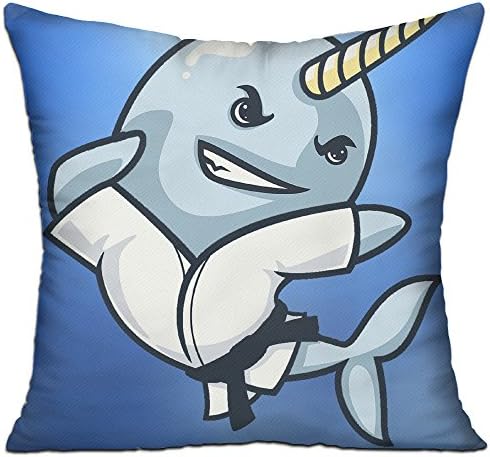 Gzhouqube Cute Narwhal Pillow Cushions Cover 1818 Inches Throw Pillow Cover For Sofa Office Decorative Pillowslip Gift Ideas Household Pillowcase