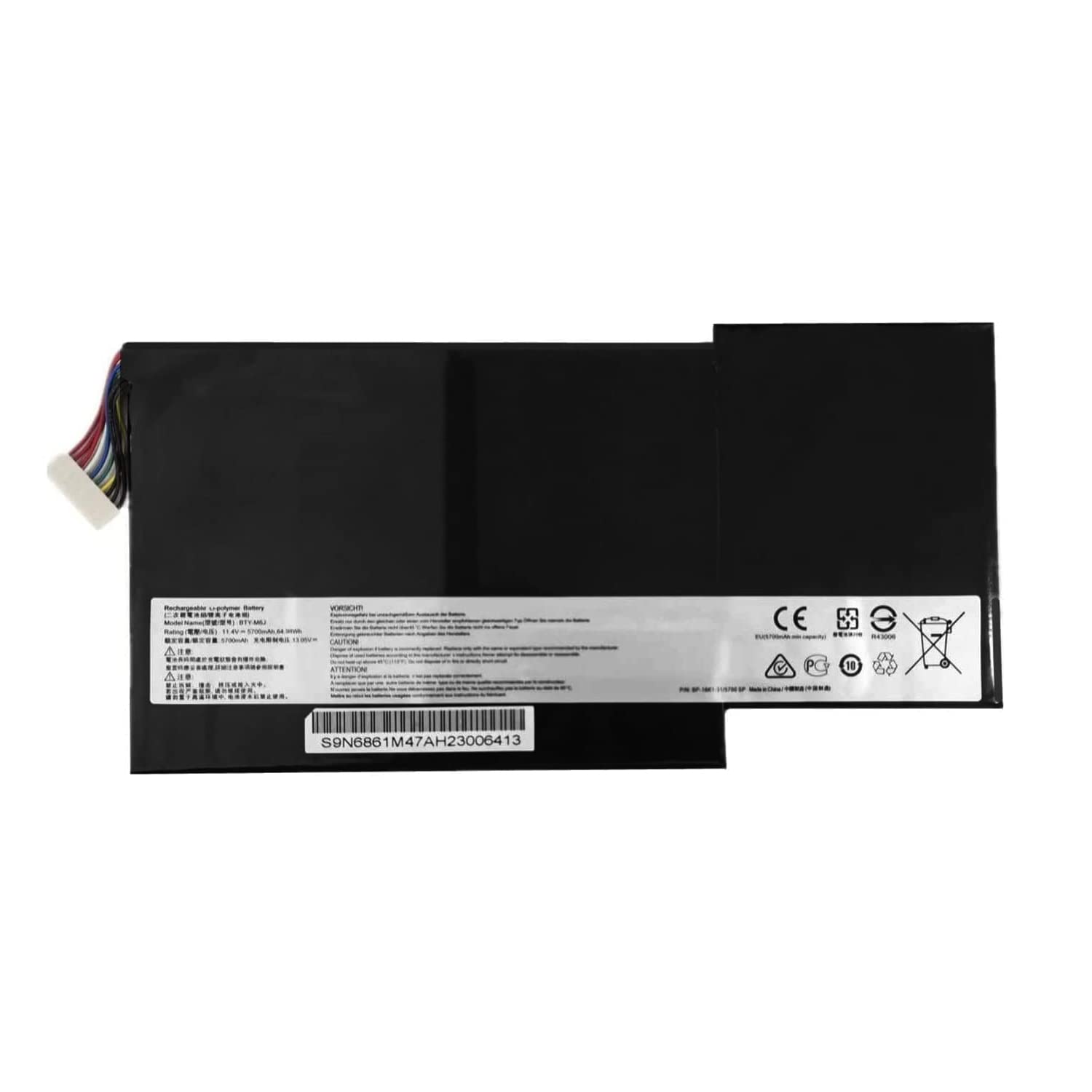 7XINbox 11.4V 64.98Wh 5700mAh BTY-M6J BTY-U6J Laptop Battery compatible with MSI GS63 7RE GS63VR GS73 8RF GS73VR WS63 8SJ WS63VR Stealth Pro 6RF-001US BP-16K1-31