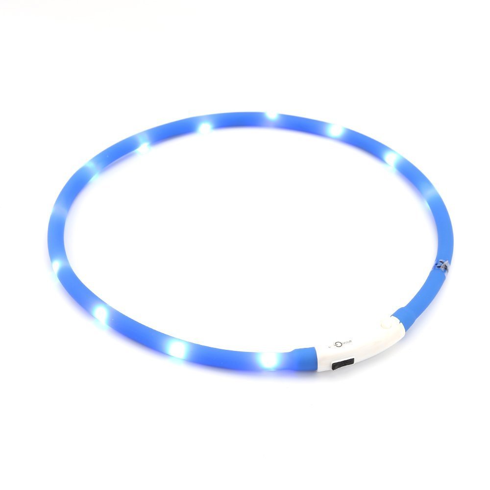 ZOGIN Collar de perro LED, collar de seguridad recargable USB para perro gato y otro animal doméstico, color azul