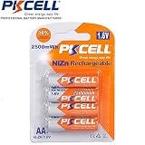 4 Pack NiZn AA Size 2500mWh 1.6V Rechargeable Battery for Cameras