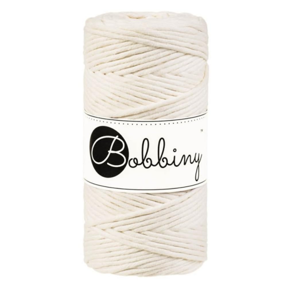Bobbiny Regular 3mm Single Ply Macrame Cord (Natural) 100m