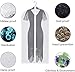 UOUEHRA Moth Proof Garment Bag 40 inch Lightweight Clear White PEVA Breathable Suit Bags (Set of 6) with Study Full Zipper for Suit Clothes Storage Closet