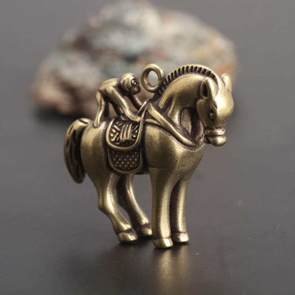 YANJHJY Creative Brass Horse And Monkey Cute Statue,Key Chain Pendant Home Office Desktop Ornaments Funny Toys
