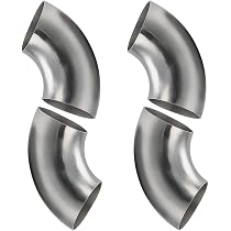 X AUTOHAUX 45 Degree Stainless Steel Exhaust Elbow – 5 Inch OD, 1.5mm Thick, SS304 Mandrel Bend For Custom Exhaust Systems