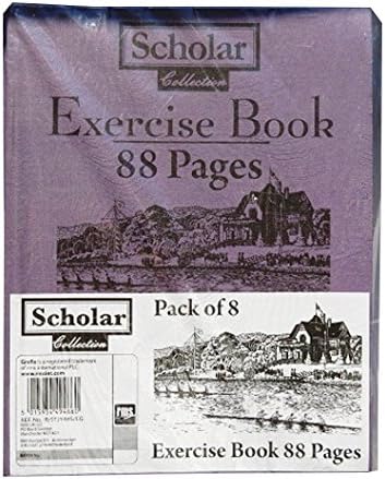 Exercise Books - Pack of 8 - Oxford Scholar – 88 Pages - Ruled - Size 200mm x 155mm