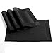 U'Artlines Placemat, Crossweave Woven Vinyl Placemat Washable Table Mats Black