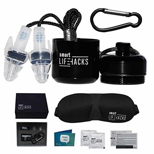 Smart Life Hacks Soft Reusable High Fidelity Ear Plugs with Noise Filter - Great for Musicians, Concerts, Shooting, Work, Travel &amp; Gift - Comes with Cord, Keychain Tube, Carabiner &amp; 3D Sleeping Mask