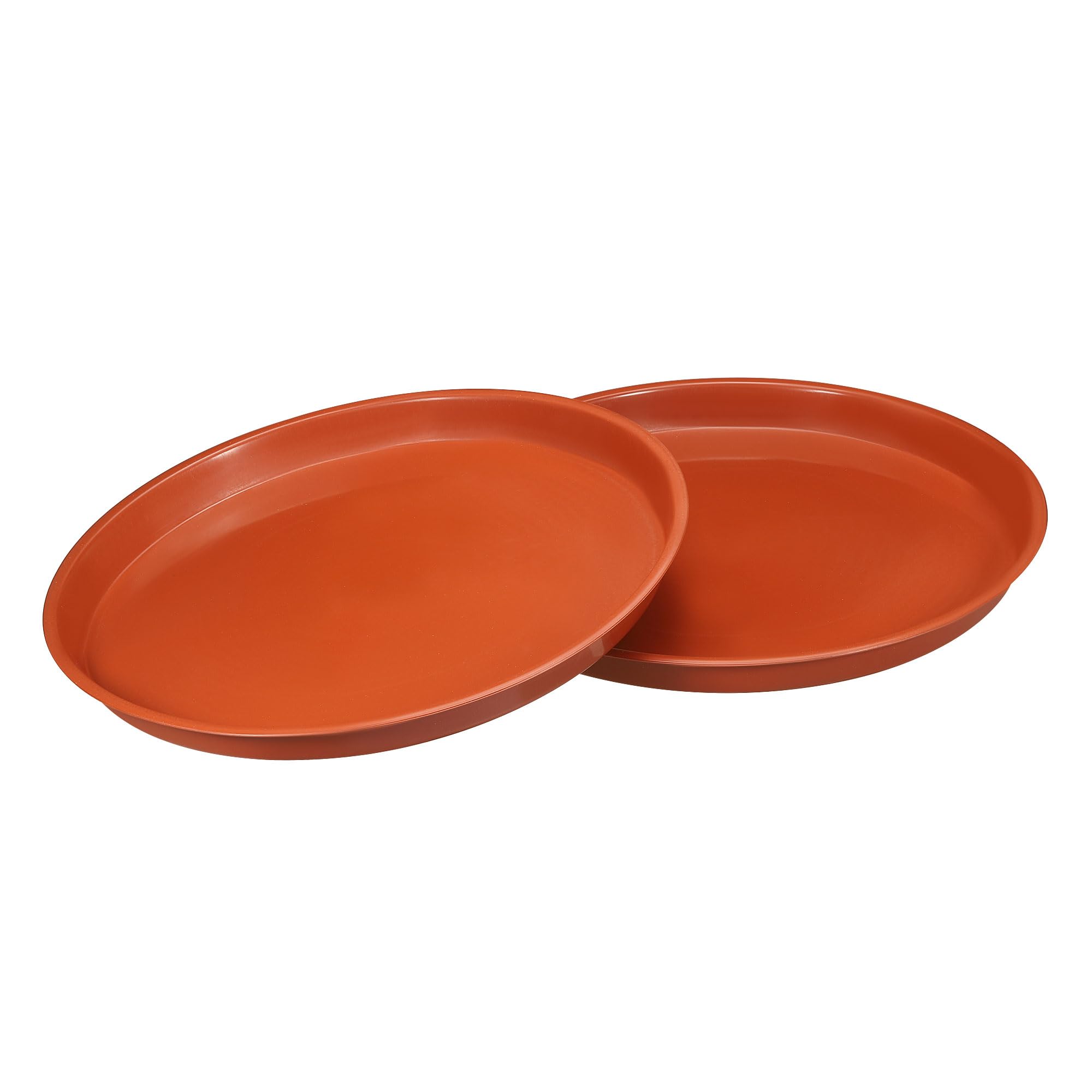 M METERXITY 2 Pack Planter Saucers - Plastic Plant Tray Flowerpot Drip Trays Round Apply to Outdoor/Garden (13 Inch/ 34cm, Red)