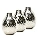 Hosley Set of 3 Metal Bud Vases - Your Choice of Colors. 4.5 Inch High. Ideal Accent Piece for Coffee and Side Tables as Well as Dried Floral Arrangements (1-Silver Finish)