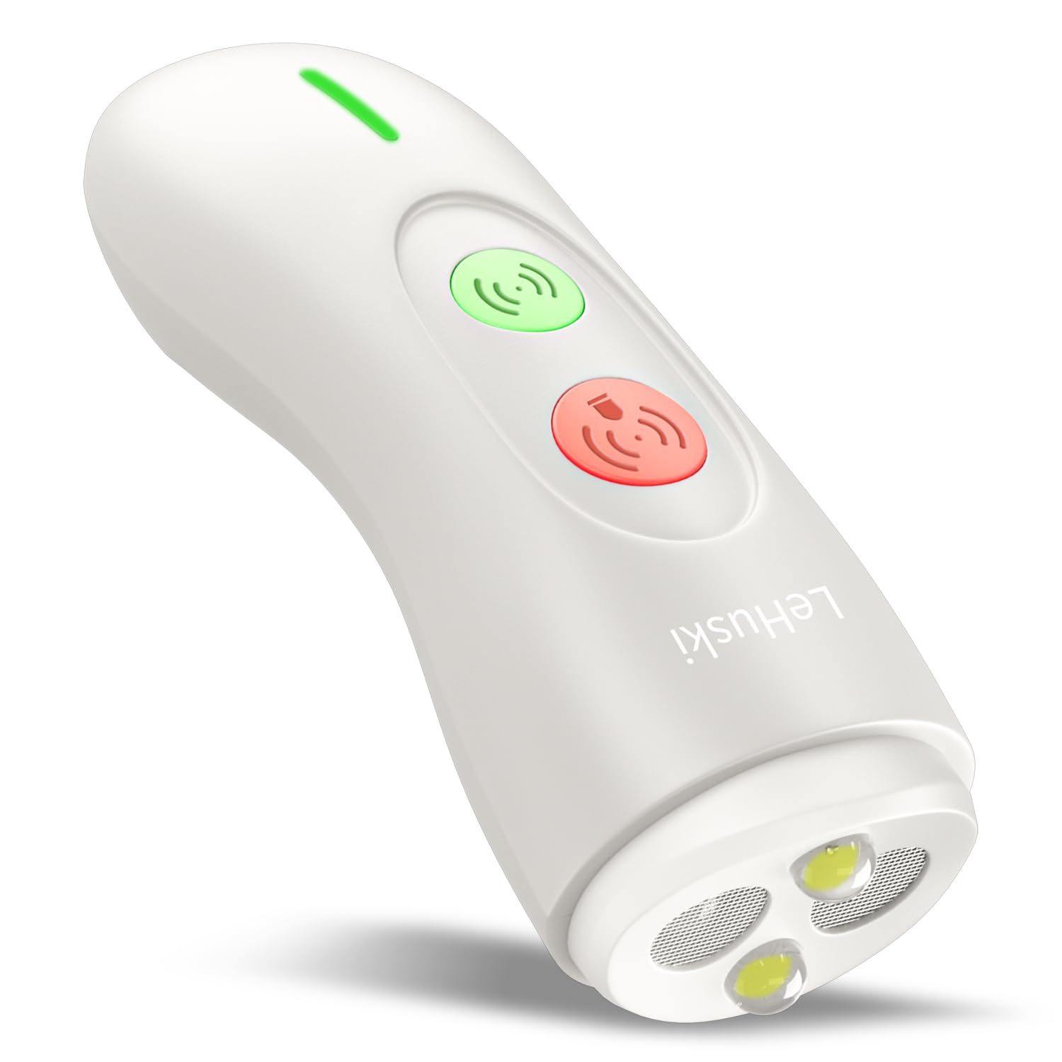 Photo 1 of LeHuski Anti Barking Device Rechargeable Ultrasonic Dog Bark Deterrent Stops Bad Behavior Up to 50 Ft Effective Control Range Safe Humane for Indoor Outdoor Use White