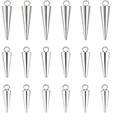 UNICRAFTALE 30pcs Stainless Steel Cone Charm 3 Sizes Hypoallergenic Punk Style Charm Spike Pendants Dangle Charm for DIY Necklace Earring Bracelet Jewelry Making