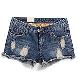 Weigou Women Short Jeans Retro Hole Burr Loose Large Size Women Shorts Fenim Low Waist Shorts