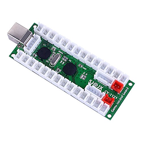 Quimat 2 Player Arcade Joystick and Buttons DIY Kit with Zero Delay USB Encoder Board,Joysticks and Push Button for Mame Jamma & Other Fighting Games,Compatible with Windows and Raspberry Pi