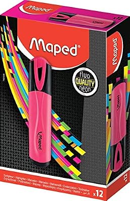 - Scatola di 12 evidenziatori Fluo'Peps Classic, colori schiarenti per evidenziare i vostri scritti, punta smussata per fare tratti da 1 a 5 mm