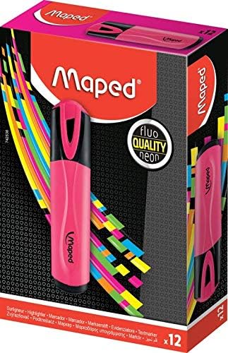 - Boîte de 12 Surligneurs Fluo'Peps Classic, Coloris Rose