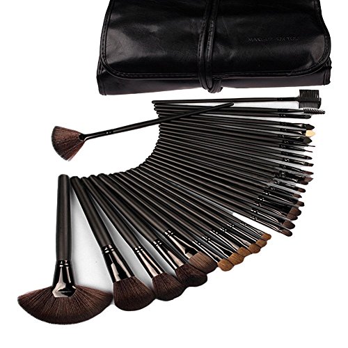 eBoTrade 32 Pcs Professional Black Rod Makeup Brush Cosmetic Set Kit with Case