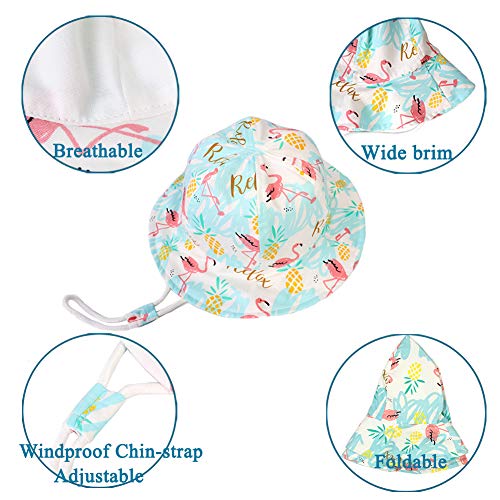 image for Upeilxd Toddler Sun Protection Hat UPF 50+ Baby Girls Wide Brim Sun Ha